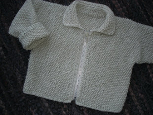 Babykofta med knappar eller blixtlås