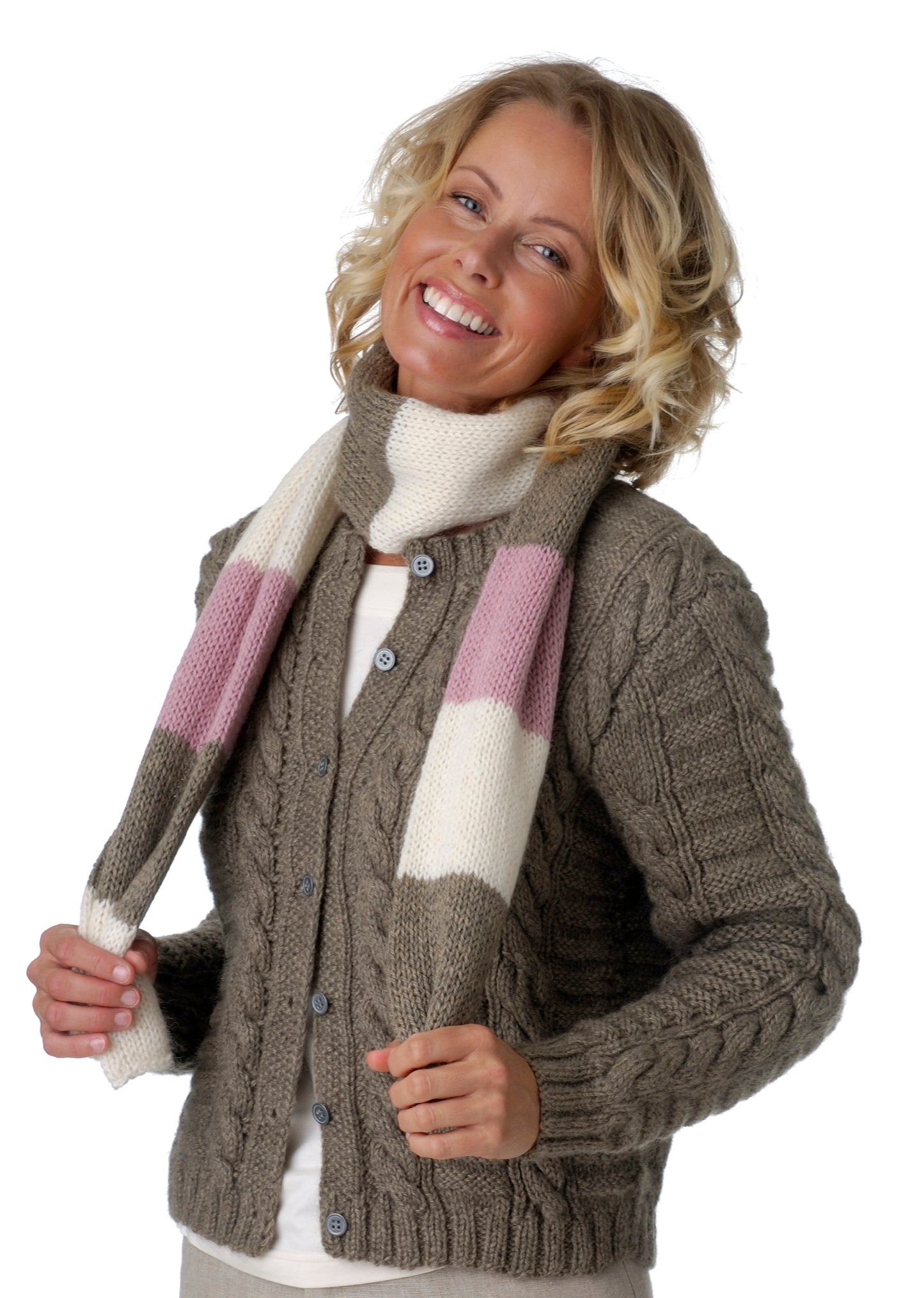 Slätstickad sjal i line eller ull