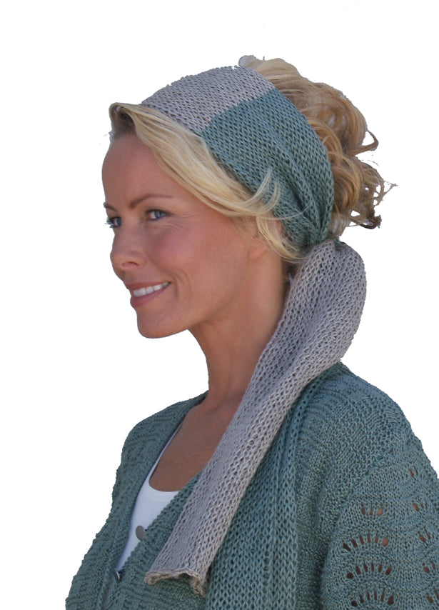 Slätstickad sjal i line eller ull